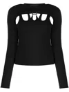 Heliot Emil Cut-out Long-sleeve Top In Black