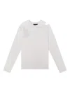Heliot Emil Diagonal-seam Long-sleeve T-shirt In White