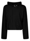 Heliot Emil Long-sleeved Cotton Sweatshirt With Hood And Metal Accent In Black