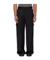 Heliot Emil Black Glassine Tailored Trousers In Black