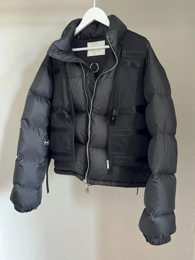 Pre-owned Heliot Emil Goose Puffer Jacket With Tactical Vest In Black