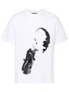 Heliot Emil Short-sleeved Crew Neck T-shirt With Artistic Front Print In 白色