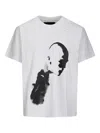 Heliot Emil Short-sleeved Crew Neck T-shirt With Artistic Front Print In White