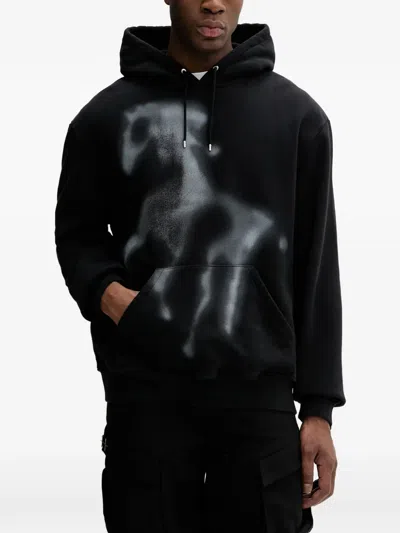 Heliot Emil Graphic-print Hoodie In Black