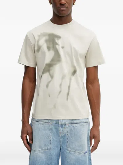 Heliot Emil Graphic-print T-shirt In Neutral