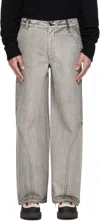 Heliot Emil Basalt Belt Loop Jeans In Gray