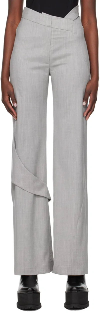 Heliot Emil Gray Fluid Trousers In Light Grey