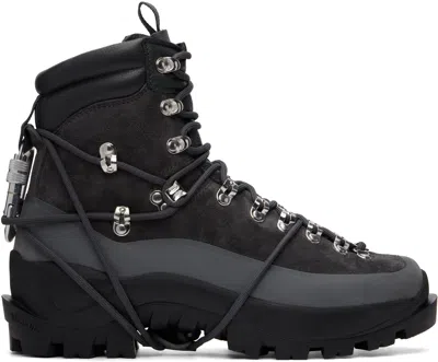 Heliot Emil Gray Hiking Boots In Black