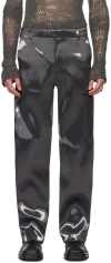 Heliot Emil Gray Liquid Metal Trousers In Metal