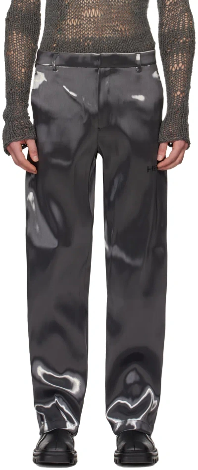 Heliot Emil Gray Liquid Metal Trousers