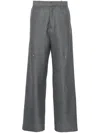 HELIOT EMIL GREY RADIAL TAILORED TROUSERS