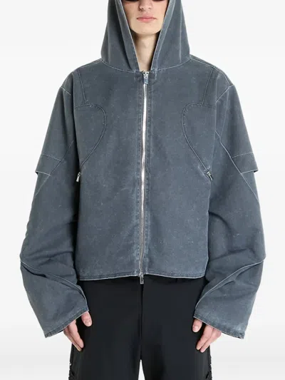 Heliot Emil Hooded Crinis Jacket In Gray