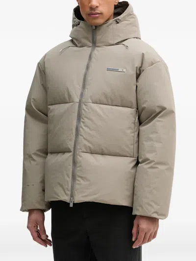Heliot Emil Hooded Padded Jacket In Gray