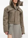 Heliot Emil Hooded Puffer Jacket In Brown