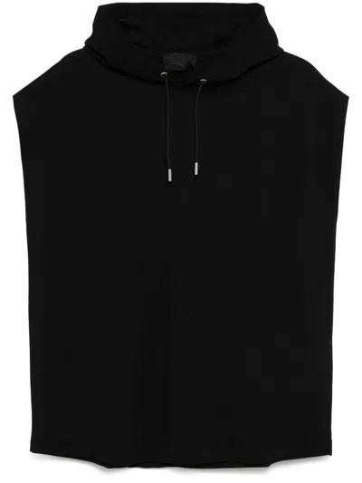 Heliot Emil Black Sleeveless Hoodie
