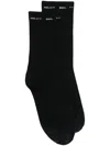 Heliot Emil Intarsia-logo Knit Socks In Black