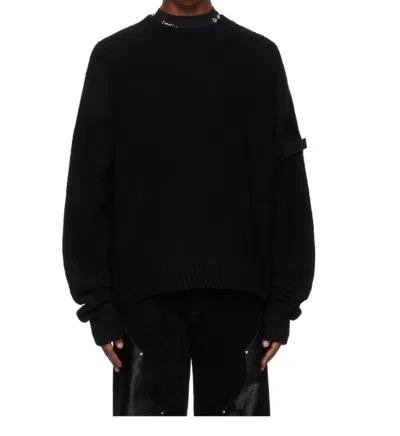 Heliot Emil Black Inviola Cashmere Crewneck