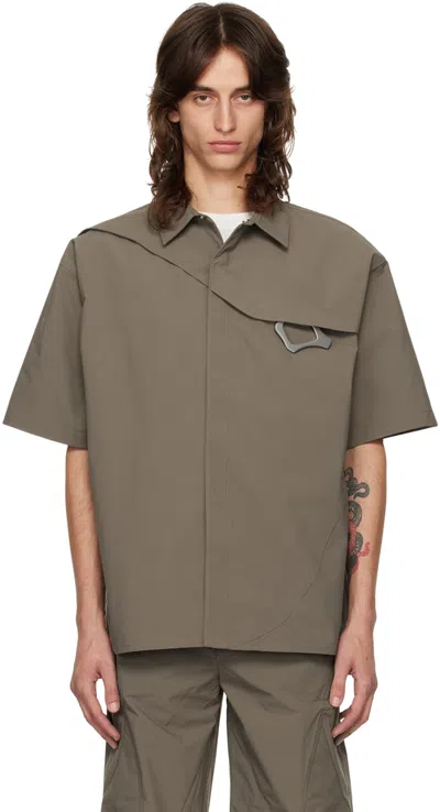 Heliot Emil Khaki Carabiner Shirt In Dusty Green