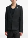 Heliot Emil Lapel-detail Logo-plaque Blazer In Black