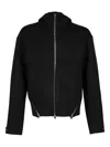 Heliot Emil Lasing Wool Zip-front Jacket In Black