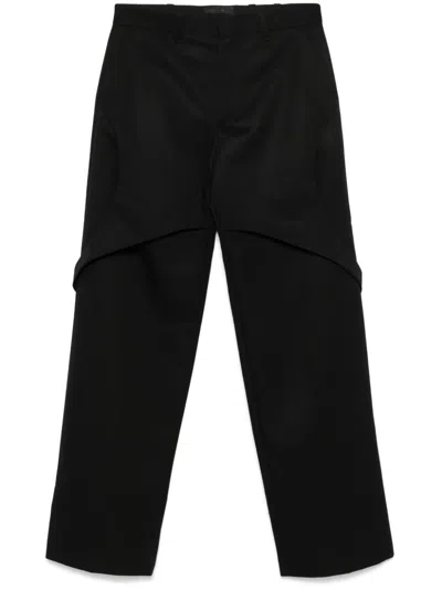 Heliot Emil Layered-detail Trousers In Black