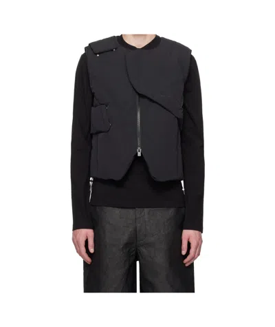 Heliot Emil Layered Down Vest In Black