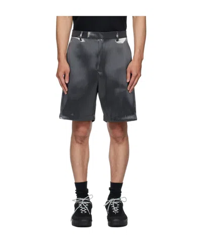 Heliot Emil Liquid Metal Shorts In Gray