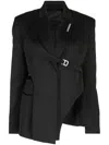 Heliot Emil Womens Black Harness Cut-out Satin Blazer Jacket In Black