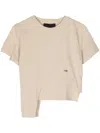 Heliot Emil Beige Deconstructed T-shirt In Neutrals