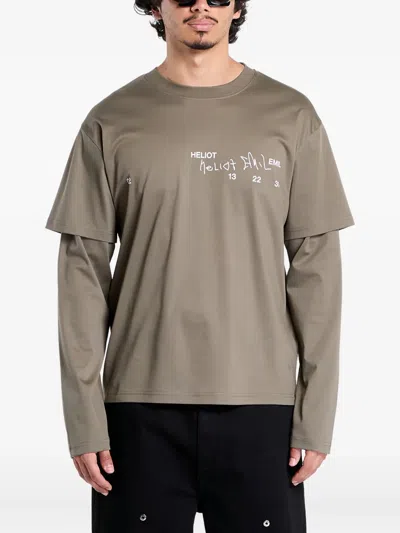 Heliot Emil Logo-print T-shirt In Gold