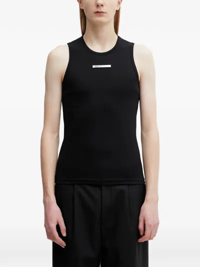 Heliot Emil Logo-plaque Ribbed Vest In Black