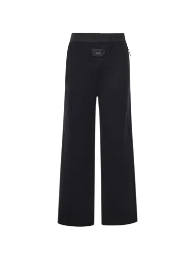 Heliot Emil Logo-waistband Wide-leg Trousers In Black