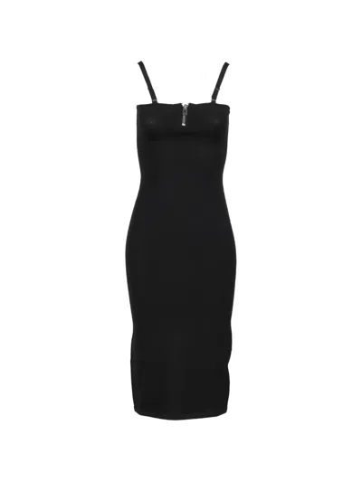 Heliot Emil Luce Zip-detail Midi Dress In Black