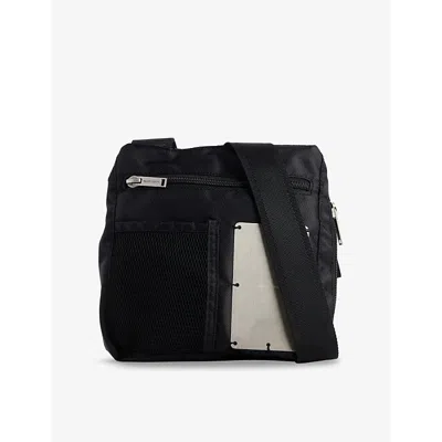 Heliot Emil Mens  Zip-pockets Woven Cross-body Bag In Black