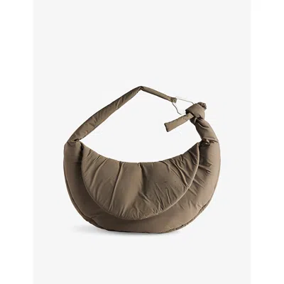 Heliot Emil Mens Maxi Woven Cross-body Bag Dark Grey