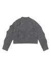 Heliot Emil Merino Wool Blend Cropped Sweater In Gray
