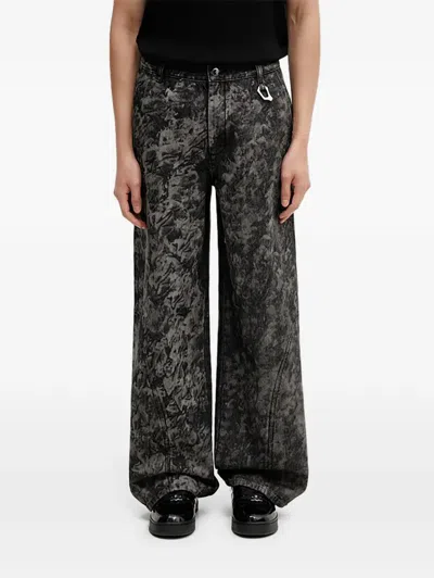 Heliot Emil Metallic-effect Jeans In Black