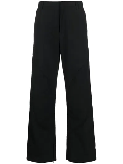Heliot Emil Mid-rise Stud-detailing Trousers In Black
