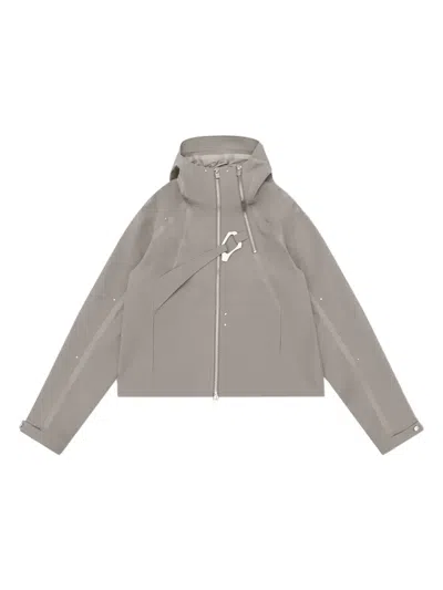 Heliot Emil Moire Hooded Jacket In Gray