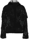 Heliot Emil Morphogens Lasercut-pattern Hooded Jacket In Black