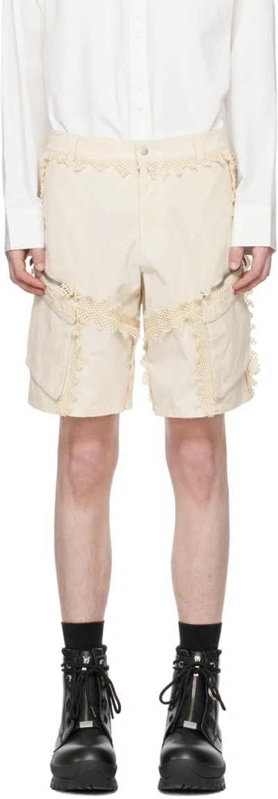 Heliot Emil Off-white Spherical Shorts In Stone