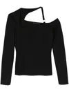 Heliot Emil Open-shoulder Long-sleeve Top In Black