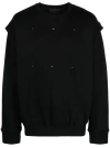 Heliot Emil Outline Logo Cotton Sweatshirt In Black