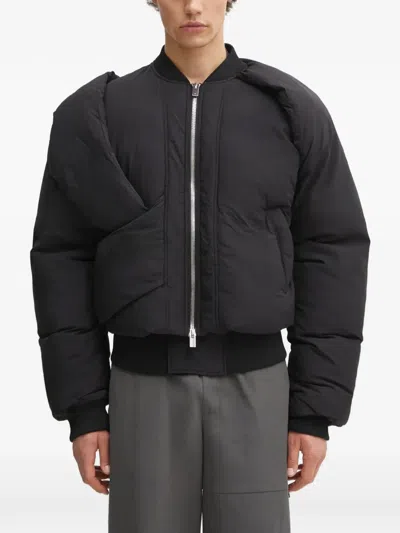 Heliot Emil Padded Zipped Jacket In Black