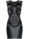 Heliot Emil Patterned Intarsia-knit Sleeveless Dress In Black