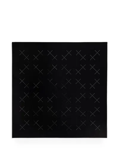 Heliot Emil Perforated-logo Scarf In Black