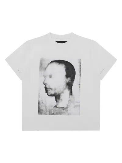 Heliot Emil Portrait-print Cotton T-shirt In White