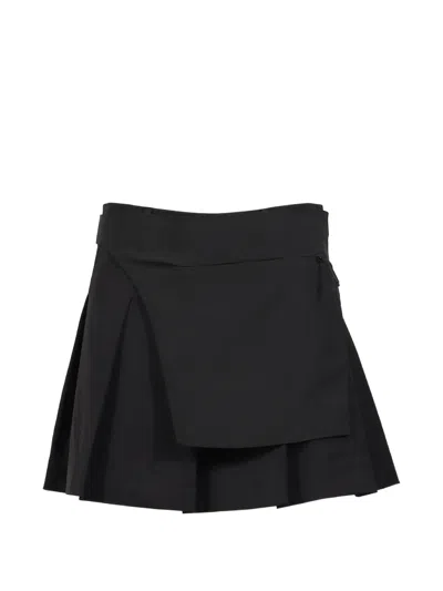 Heliot Emil Prism Double-layered Mini Skirt In Black