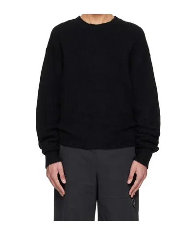 Heliot Emil Roan Alpaca Knit Crew Neck Sweater In Black
