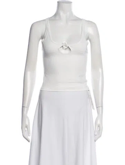 Pre-owned Heliot Emil Scoop Neck Sleeveless Crop Top In White